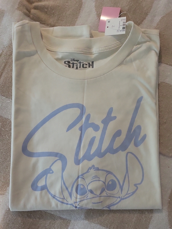 Disney Tops - NWT! Disney Stitch Tee in Cream with Lavender Print 100% Cotton - Size XL